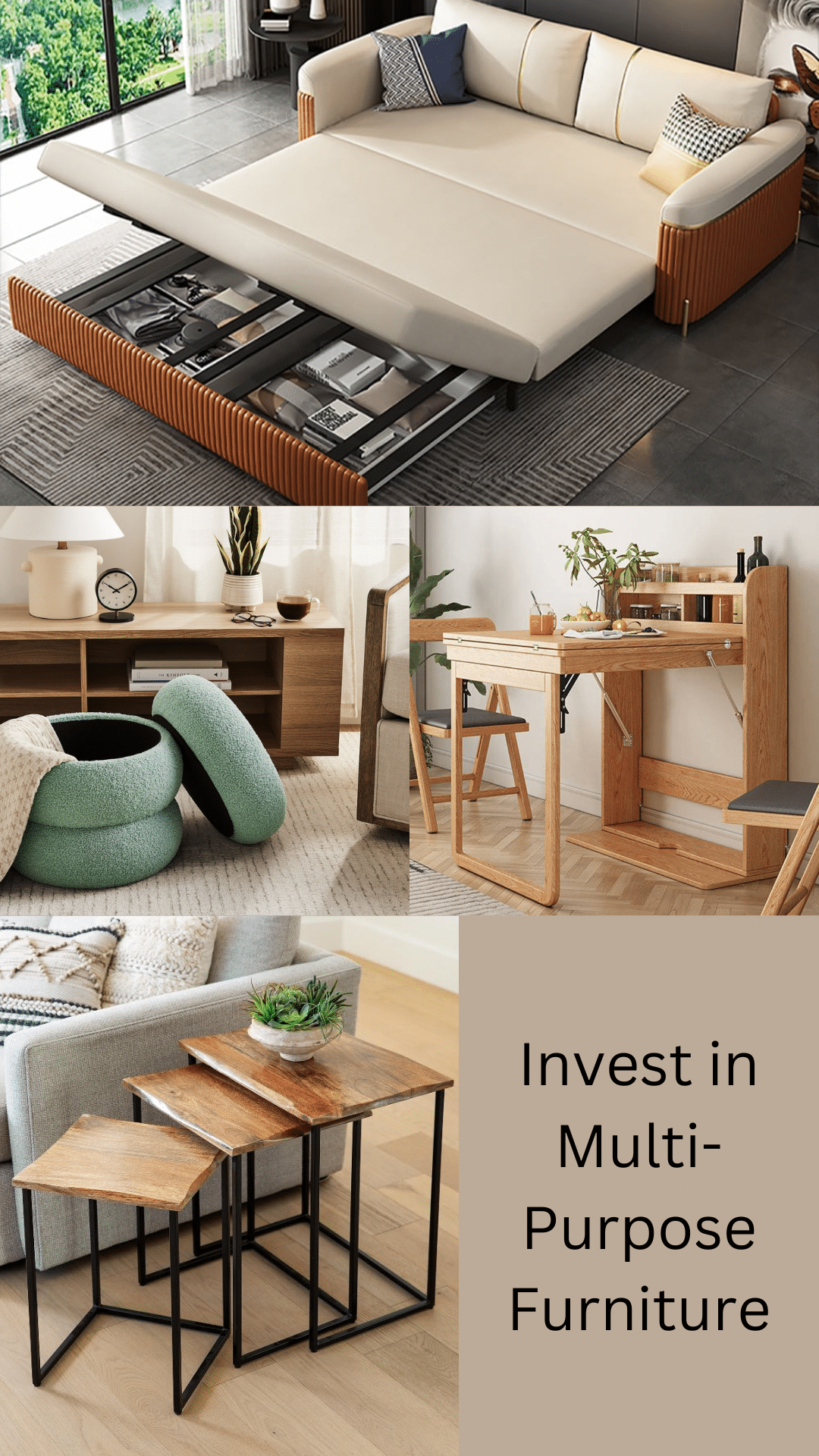 Multi-Purpose furniture to keep small spaces clutter free