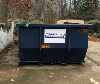 Delivered Dumpster in a Residential Driveway