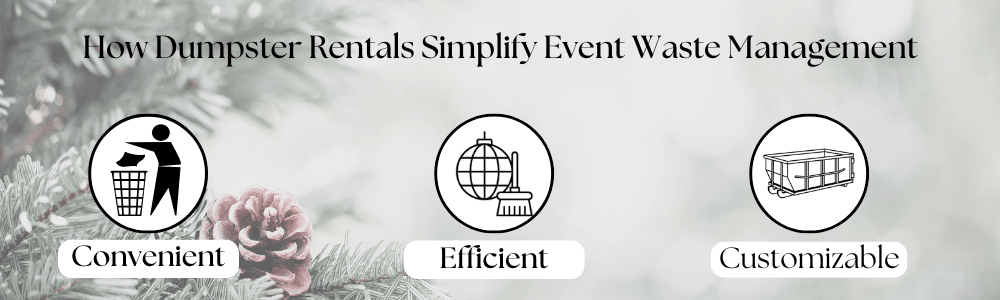 Graphic of the 2 ways dumpster rentals simplify event management