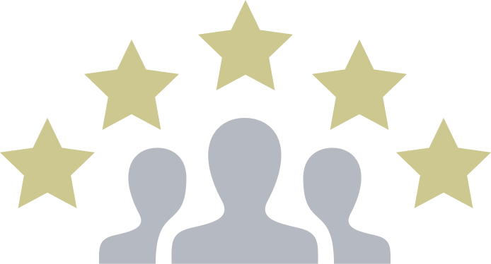 Image of Five Stars with happy customers underneath