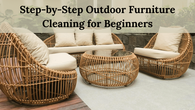 Picture of a tan modern outdoor wicker furniture set