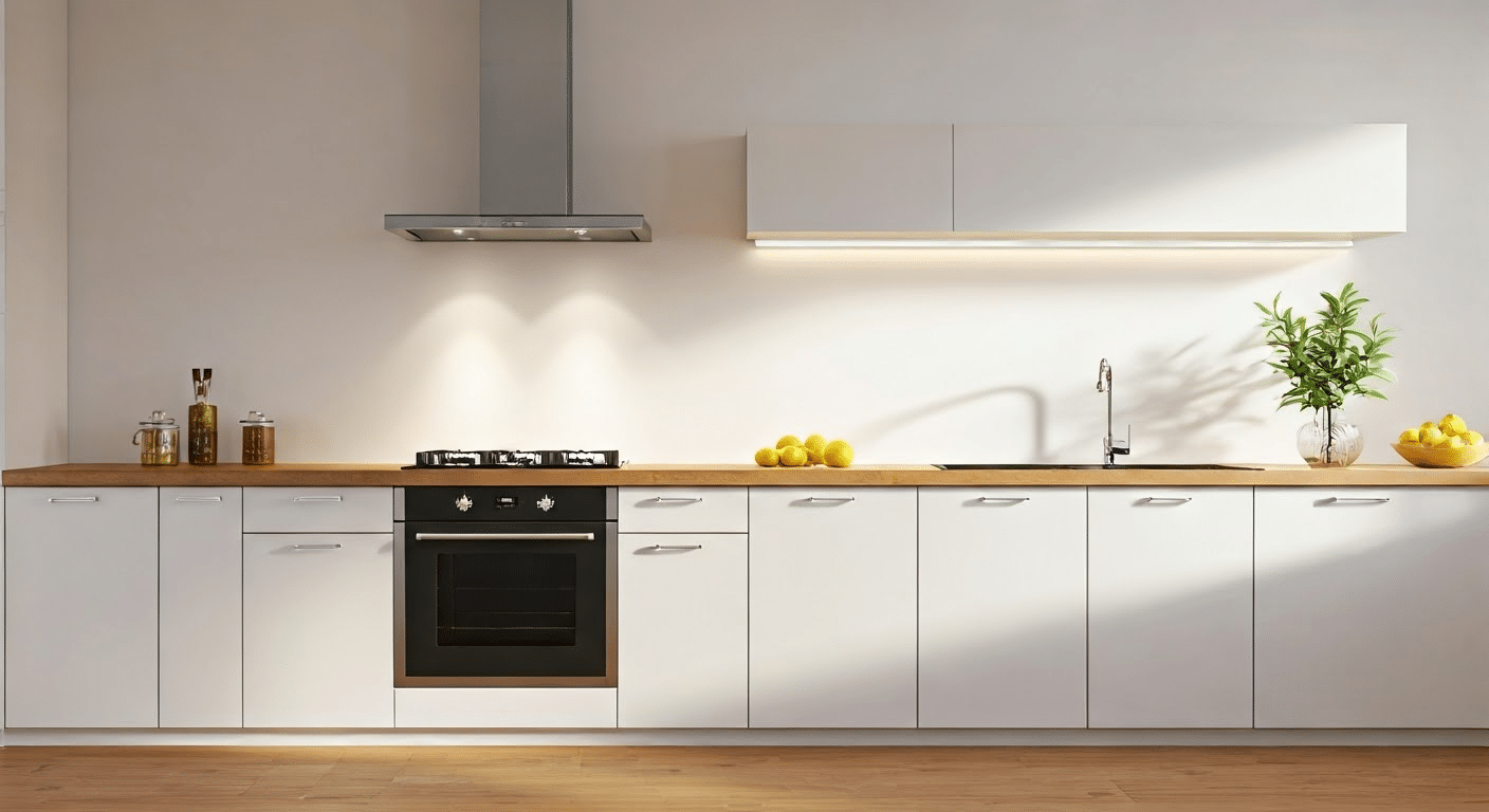 Bright kitchen with LED lighting