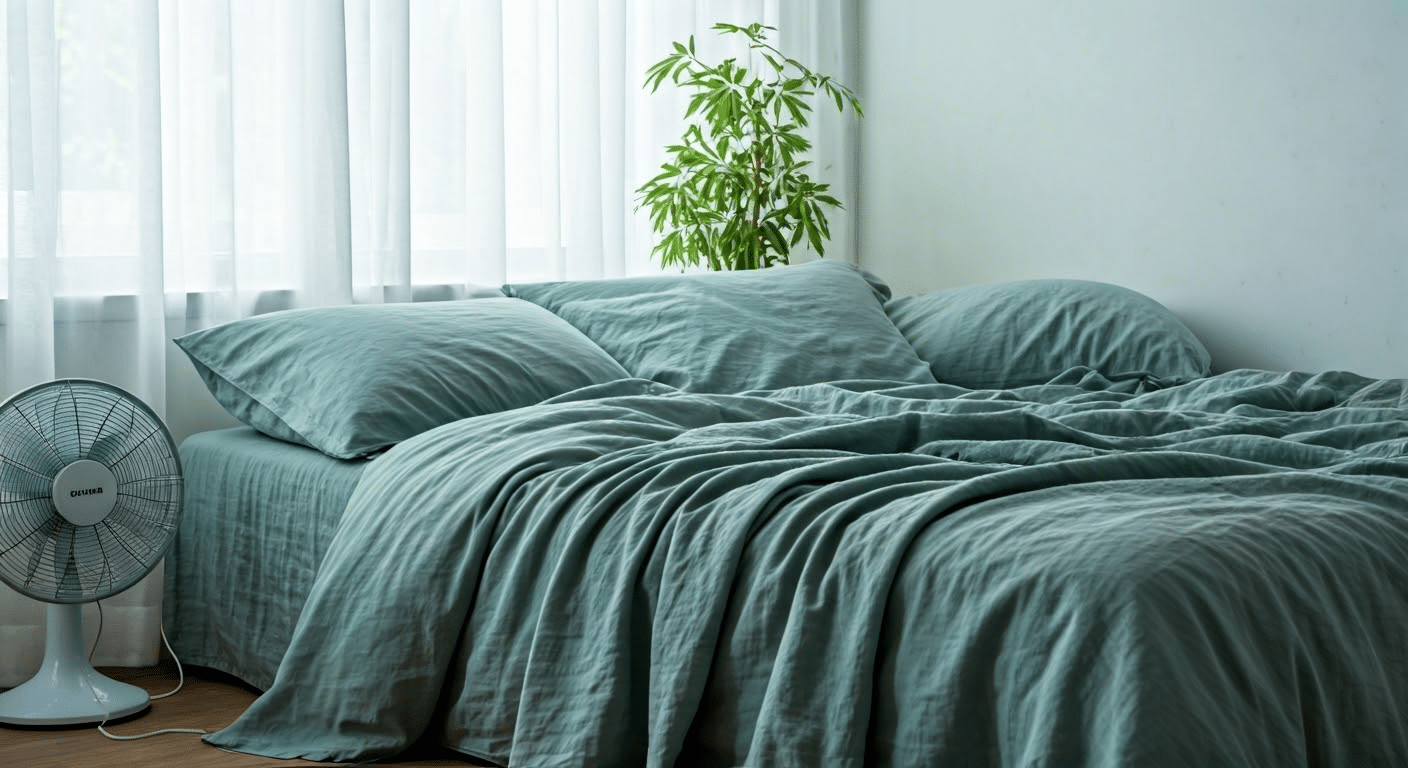 Cozy bedroom with cool bedding