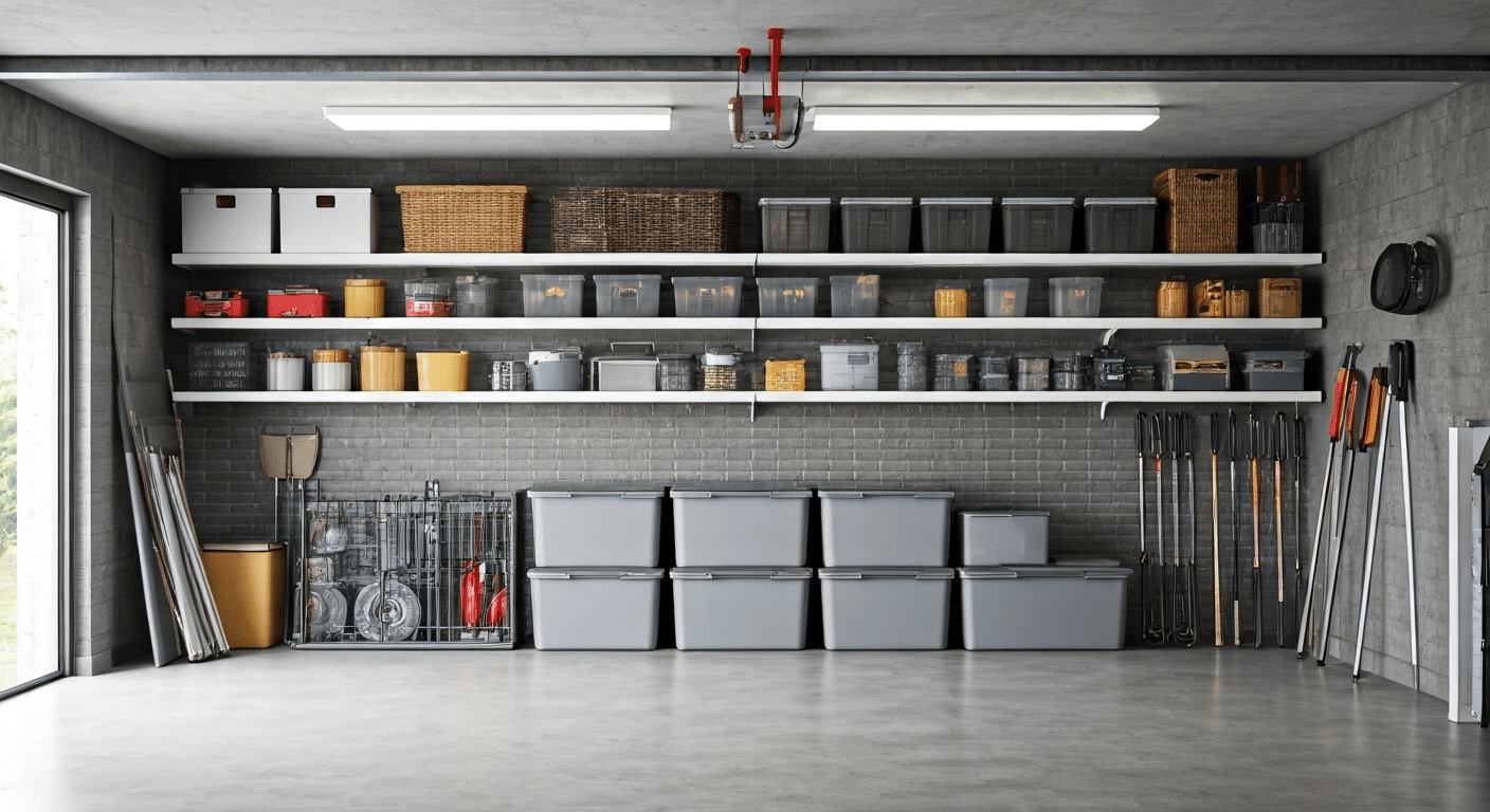 well-organized garage interior