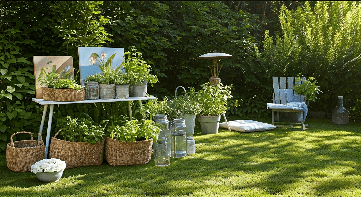 Backyard with summer DIY projects