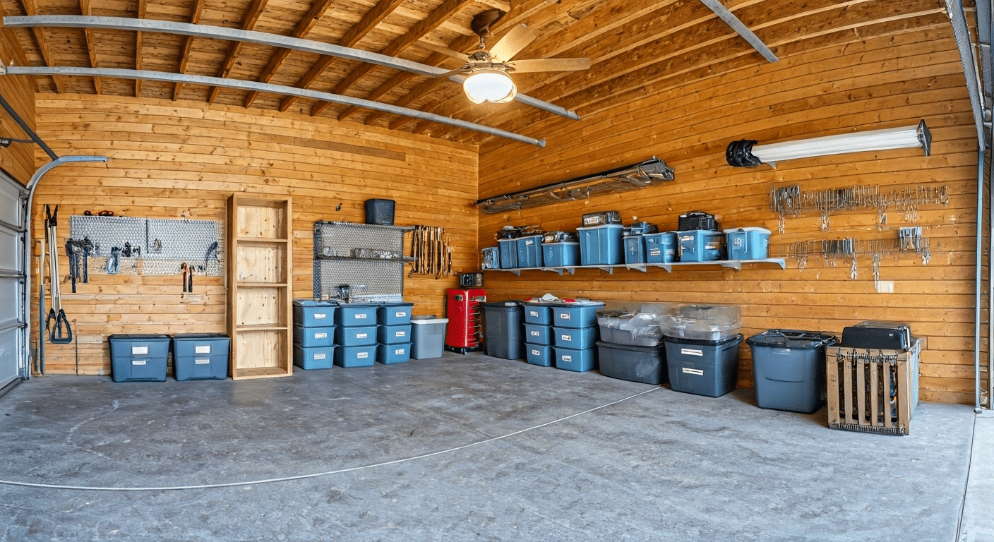 spacious organized garage overview