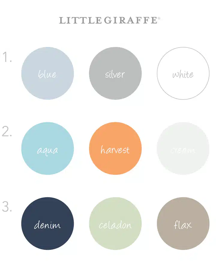 Paint pallet of baby boy color scheme's