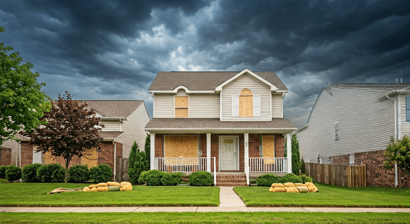 Home prepared for incoming hurricane