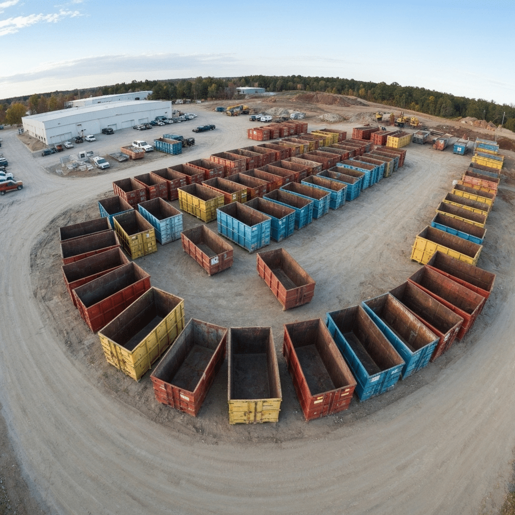 Different sizes of dumpsters