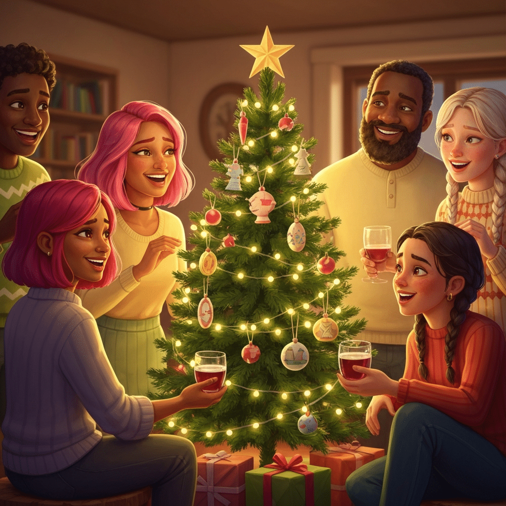 People celebrating budget holiday at home