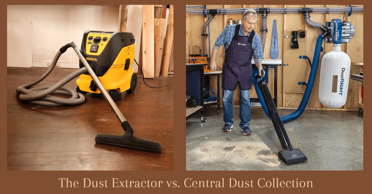 Picture of 2 types of dust collection systems the Dust Extractor and Central Dust Collection