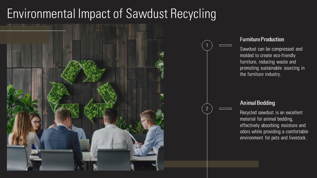 Infographic of the environmental impact of sawdust recycling
