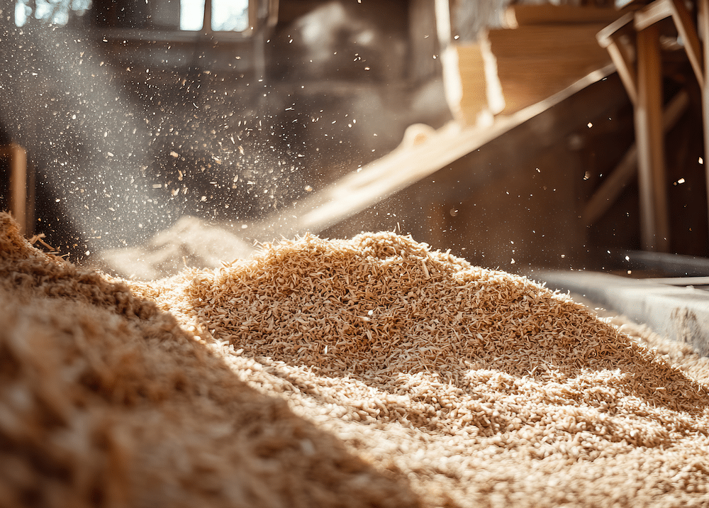 Image of a large pile of sawdust