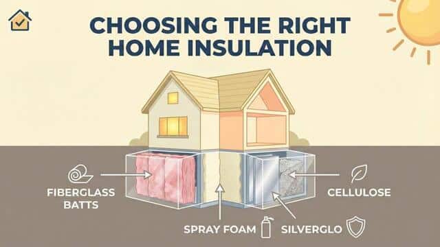 Infographic of the different types of insulation used in residential construction