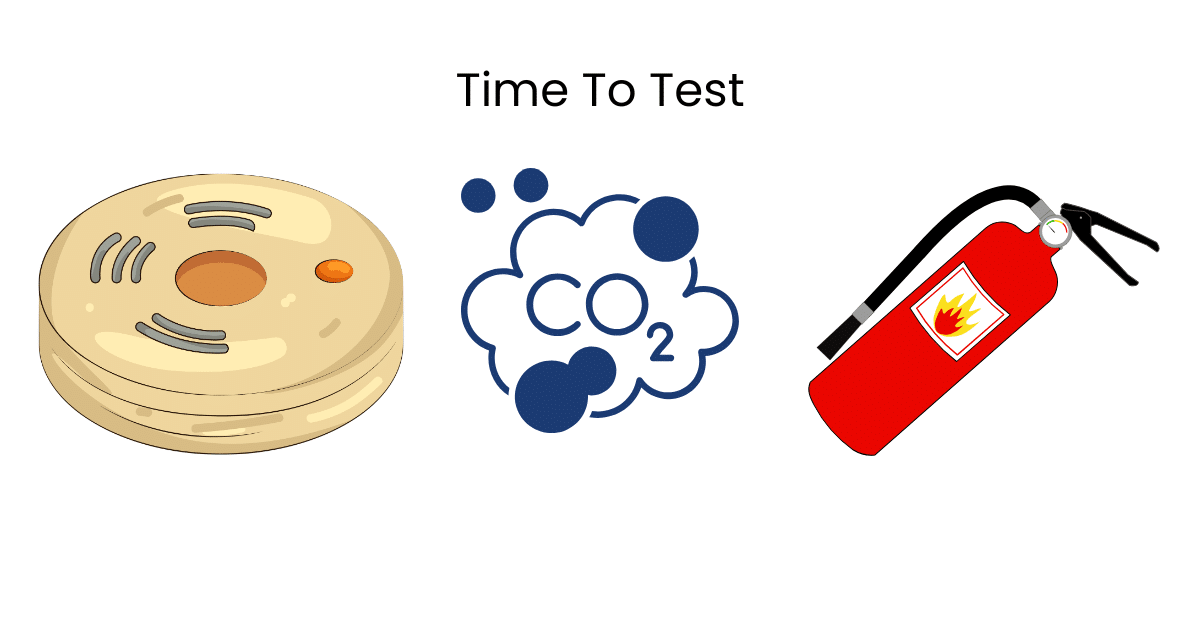 Graphic of 3 items that need checking in your spring home maintenance checkup