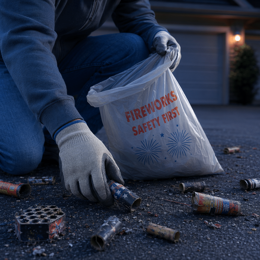 Collecting firework remnants safely