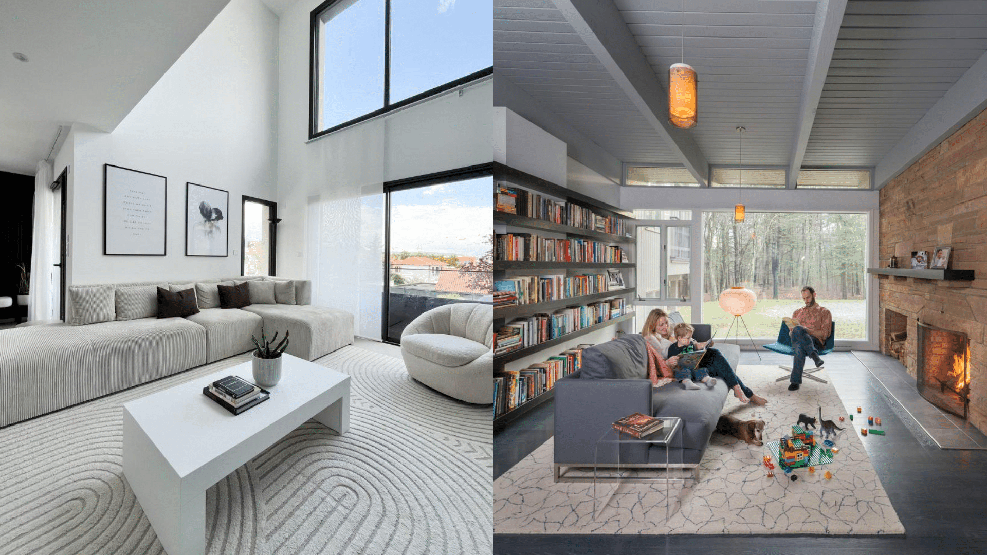 Functional home design compared with an Instagram-inspired minimalist living room, showing the difference between designing for everyday living and social media aesthetics.