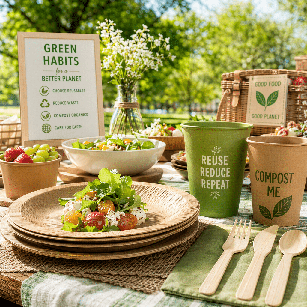 Eco-friendly picnic table setting